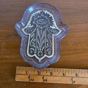 Purple Plastic Trinket or Crystal Tray 6 Inches